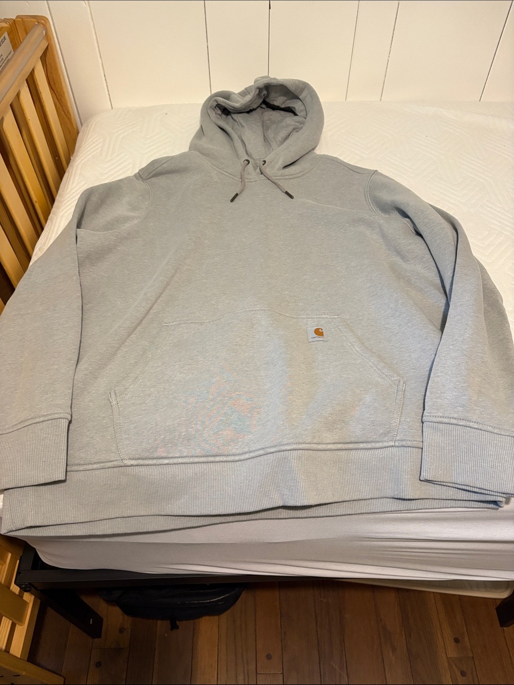 Carhartt Light Gray Pullover Hoodie with Kangaroo Pocket